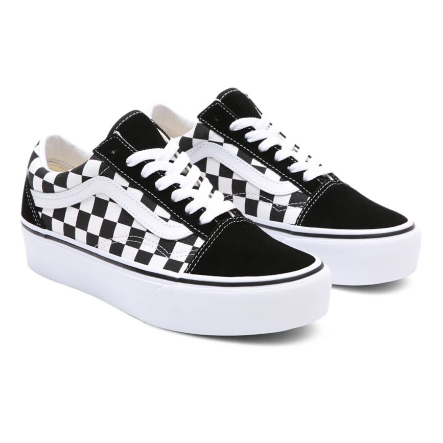 Vans Checkerboard Old Skool Platform Skor Svarta | VN639N7AA96